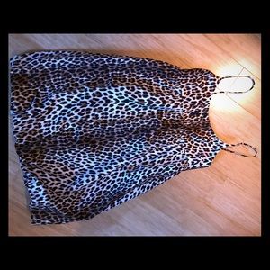 Super cute silk Julie Haus leopard cocktail dress